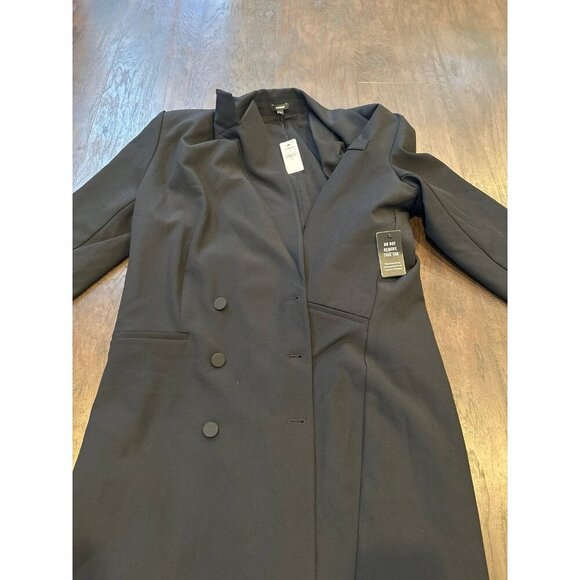 Nwt Express Men's black Topcoat plush collar - xl - Picture 2 of 4